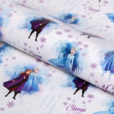 Бумага упаковочная глянцевая "Happy New year" Холодное сердце, 70*100 см